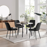 Koko Walnut Effect Round Dining Table & 4 Pesaro Black Leg Chairs - koko-walnut-round-dining-table-4-black-velvet-pesaro-black-chairs-set.jpg