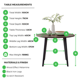 Koko Walnut Effect Round Dining Table & 4 Nora Black Leg Chairs - Koko Walnut Infographic.png