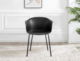 Koko White Melamine Round Dining Table & 4 Harper Black Leg Chairs - Harper Black-3.jpg