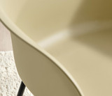 Koko White Melamine Round Dining Table & 4 Harper Black Leg Chairs - Harper Taupe-grey-black-8.jpg