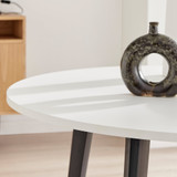 Koko White Melamine Round Dining Table & 4 Velvet Milan Black Leg Chairs - koko-white-modern-round-dining-table-3.jpg