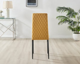 Leonardo Brown/Grey Glass Marble Effect Black Leg Table & 4 Velvet Milan Black Leg Chairs - Milan.velvet.Dining.Chairs.mustard.black-4.jpg