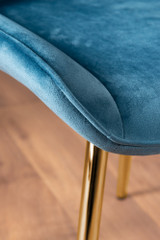 Leonardo Grey Glass Marble Effect Gold Leg Table & 4 Pesaro Gold Leg Chairs - blue-pesaro-velvet-gold-chrome-modern-luxury-dining-chair-5.jpg