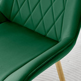 Leonardo Brown/Grey Glass Marble Effect Gold Leg Table & 4 Pesaro Gold Leg Chairs - Pesaro-green-gold-dining-chair-5.jpg