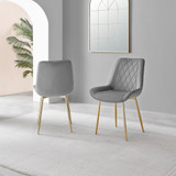Leonardo Brown/Grey Glass Marble Effect Gold Leg Table & 4 Pesaro Gold Leg Chairs - Pesaro-grey-gold-dining-chair-2.jpg