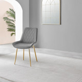 Leonardo Brown/Grey Glass Marble Effect Gold Leg Table & 4 Pesaro Gold Leg Chairs - Pesaro-grey-gold-dining-chair-4.jpg