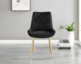 Leonardo Brown/Grey Glass Marble Effect Gold Leg Table & 4 Pesaro Gold Leg Chairs - Pesaro-Gold-black-dining-chair-2.jpg