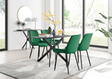 Leonardo Grey Glass Marble Effect Black Leg Table & 4 Pesaro Black Leg Chairs - leonardo-4-gry--mrb-blk-din-tbl-4-grn-pes-velv-blk-chair.jpg