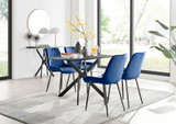 Leonardo Grey Glass Marble Effect Black Leg Table & 4 Pesaro Black Leg Chairs - leonardo-4-gry--mrb-blk-din-tbl-4-nvy-pes-velv-blk-chair.jpg