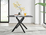 Leonardo Grey Glass Marble Effect Black Leg Table & 4 Milan Black Leg Chairs - leonardo-grey-marble-4-black-modern-rectangular-dining-table-2.jpg