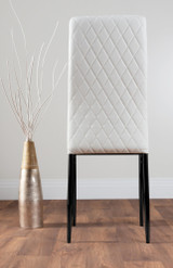 Leonardo Brown/Grey Glass Marble Effect Black Leg Table & 4 Milan Black Leg Chairs - white-modern-milan-dining-chair-leather-black-leg-4.jpg