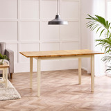 Salcombe Rectangular Oak and Cream Solid Wood Extending 6 Seater Dining Table - Salcombe-Extending-Rectangular-Oak-Cream-Dining-Table-7.jpg