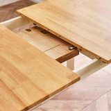 Salcombe Rectangular Oak and Cream Solid Wood Extending 6 Seater Dining Table - Salcombe-Extending-Rectangular-Oak-Cream-Dining-Table-5.jpg