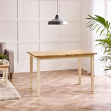 Salcombe Rectangular Oak and Cream Solid Wood Extending 6 Seater Dining Table - Salcombe-Extending-Rectangular-Oak-Cream-Dining-Table-8.jpg