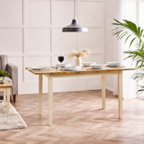 Salcombe Extending Rectangular Wooden Table & 6 Whitby Dining Chairs - Salcombe-Oak-Cream-Rectangle-Extending-Dining-Table-1.jpg