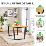 Cotswold Oak and Black Solid Wood Dining Table - Cotswold-Info.png