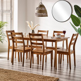 Lynton Large Walnut Colour Wooden Dining Table & 6 Dining Chairs - Lynton-Walnut-Dining-Table-Large-6-Dining-Chairs.jpg