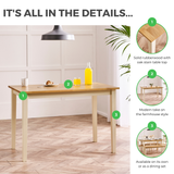 Salcombe Oak and Cream Large Wooden Dining Table - Salcombe-Large-Info.png