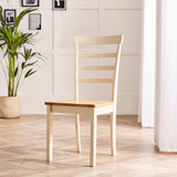 Salcombe Round Wooden Table & 4 Whitby Dining Chairs - Whitby.Dining.Chair.Oak.Cream-2.jpg