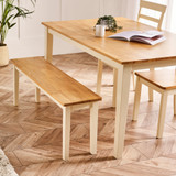 Salcombe Extending Rectangular Wooden Table with 2 Whitby Chairs & 2 Large Benches - Tenby.Bench.Large-5.jpg