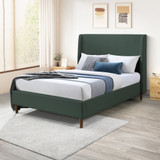 Hana Bed Frame in Green Recycled Fabric - Hana.Double.Bed.Velvet.Green-1.jpg