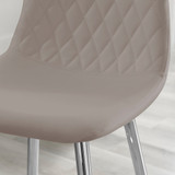 2x Corona Cappuccino Beige Faux Leather Counter Stools Silver Legs - Corona-Bar-Chair-Cappuccino-Faux-Leather-Silver-Legs-3.jpg