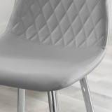 2x Corona Grey Faux Leather Counter Stools Silver Legs - Corona-Bar-Chair-Grey-Faux-Leather-Silver-Legs-3.jpg