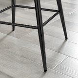 Furniturebox UK Counter Stools - Corona White Faux Leather Dining Bar Chair Black Metal Legs - Minimalist Industrial Scandi Style - Quilted Diamond Stitching - Modern Dining Kitchen Furniture - Corona-Bar-Chair-White-Faux-Leather-Black-Legs-5.jpg