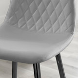 2x Corona Grey Faux Leather Counter Stools Black Legs - Corona-Bar-Chair-Grey-Faux-Leather-Black-Legs-3.jpg