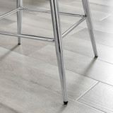 2x Corona Black Faux Leather Counter Stools Silver Legs - Corona-Bar-Chair-Black-Faux-Leather-Silver-Legs-5.jpg