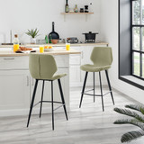 2x Nyla Sage Green Fabric Counter Stools Black Legs - Nyla-Bar-Chair-Sage-Fabric-1.jpg