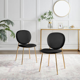 2x Ivy Black Velvet Dining Chairs Gold Legs - Ivy-Dining-Chair-Black-Velvet-Gold-Legs-1.jpg