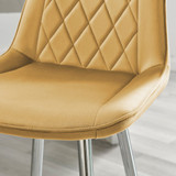 2x Pesaro Mustard Yellow Velvet Bar Stools Silver Legs - Pesaro Bar Chair-Mustard Velvet-Silver Legs-3.jpg 2x Pesaro Mustard Yellow Velvet Bar Stools Silver Legs - Pesaro Bar Chair-Mustard Velvet-Silver Legs-3.jpg