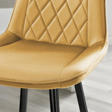2x Pesaro Mustard Yellow Velvet Counter Stools Black Legs - Pesaro Bar Chair-Mustard Velvet-black Legs-3.jpg