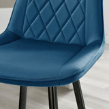 2x Pesaro Navy Blue Velvet Counter Stools Black Legs - Pesaro-Bar-Chair-Navy-Velvet-BlackLegs-3.jpg