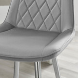 2x Pesaro Grey Velvet Counter Stools Silver Legs - Pesaro-Bar-Chair-Grey-Velvet-Silver-Legs-3.jpg