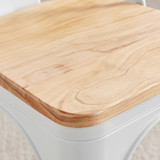 Cotswold Oak Black Leg Dining Table & 4 Colton Wooden Seat Metal Chairs - Colton.Dining.Chairs.Wood.White-8.jpg