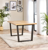 Cotswold Oak Black Leg Dining Table & 6 Colton Metal Chairs - Cotswold.Dining.Table.Oak.Black-2.jpg