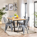 Cotswold Oak Black Leg Dining Table & 6 Colton Metal Chairs - Cotswold-Dinin-Tbl-6-Colton-Dini-Chair-Grey-set.jpg