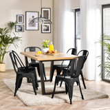 Cotswold Oak Black Leg Dining Table & 6 Colton Metal Chairs - Cotswold-Dinin-Tbl-6-Colton-Din-Chair-Blk.jpg