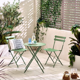 Cabo Green Metal 2 Seat Garden Bistro Set - Cabo-Folding-Bistro-Set-Metal-Green-1.jpg