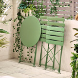 Cabo Green Metal 2 Seat Garden Bistro Table Set - Cabo-Folding-Bistro-Set-Metal-Green-7.jpg