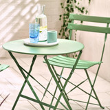Cabo Green Metal 2 Seat Garden Bistro Set - Cabo-Folding-Bistro-Set-Metal-Green-2.jpg
