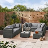 Orlando Grey Rattan & Grey 8 Seat Modular Garden Sofa - Orlando-8-Seat-Rattan-Grey-1.jpg