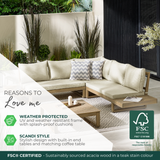 Brisa Teak Effect Wood & Cream 5/6 Seat Garden Sofa Set - Brisa-6-Teak-USP-Graphic.png