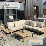 Brisa Teak Effect Wood & Cream 5/6 Seat Garden Sofa Set - BRIS-OUT-SOF-6-NAT_UGC.png