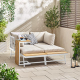 Riviera White Metal Modular 4 Seat Corner Garden Sofa  Day Bed - Riviera-Chaise-Modular-Sofa-White-3.jpg