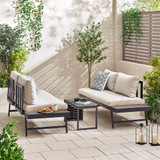 Riviera Grey Metal Modular 4 Seat Corner Garden Sofa Day Bed - Riviera-Chaise-Modular-Sofa-Grey-2.jpg