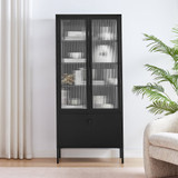 Jia Black Metal and Glass 4 Door Tall Display Cabinet - Jia-tallboy-metal-cabint-2.jpg