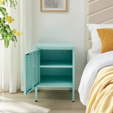 Teksi 1 Door Light Blue Metal Locker Bedside Table - Teksi-Metal-Bedside-Blue-3.jpg